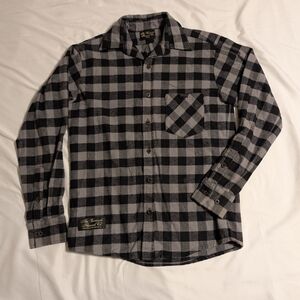 Vermont Flannel Black And Gray Buffalo Plaid Flannel Shirt - Men's Size Small